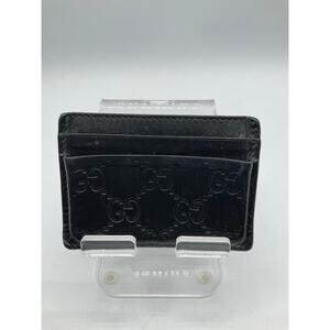 Gucci Card Wallet with Clip- Black/Unisex